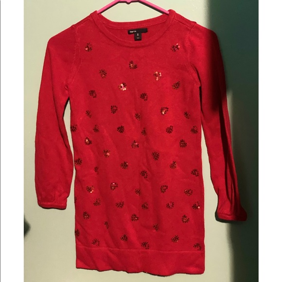 GAP Other - Gap kids girls red sweater with sequin hearts GAP Other - Gap kids girls red sweater with sequin hearts